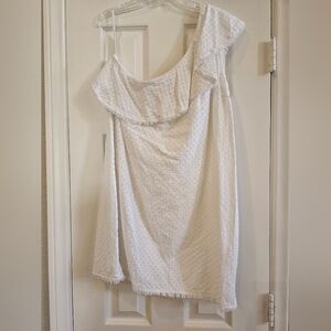 Cloth & Stone. White Eyelet Dress.  Sz. M. Loose fitting.  Fully Lined.